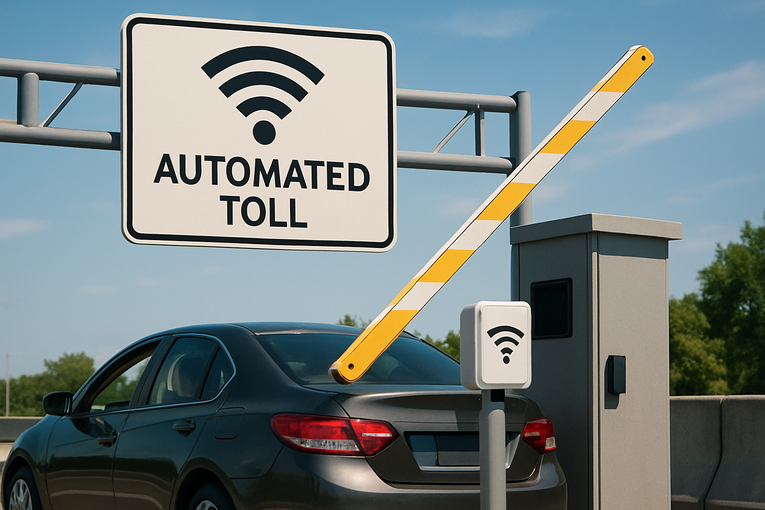 Automated toll collection system in operation